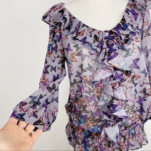 Ted Baker Butterflies Ruffle Blouse